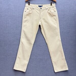 Ralph‎ Lauren Women's Corduroy Pants Beige Cream 100% Cotton Straight Size 10